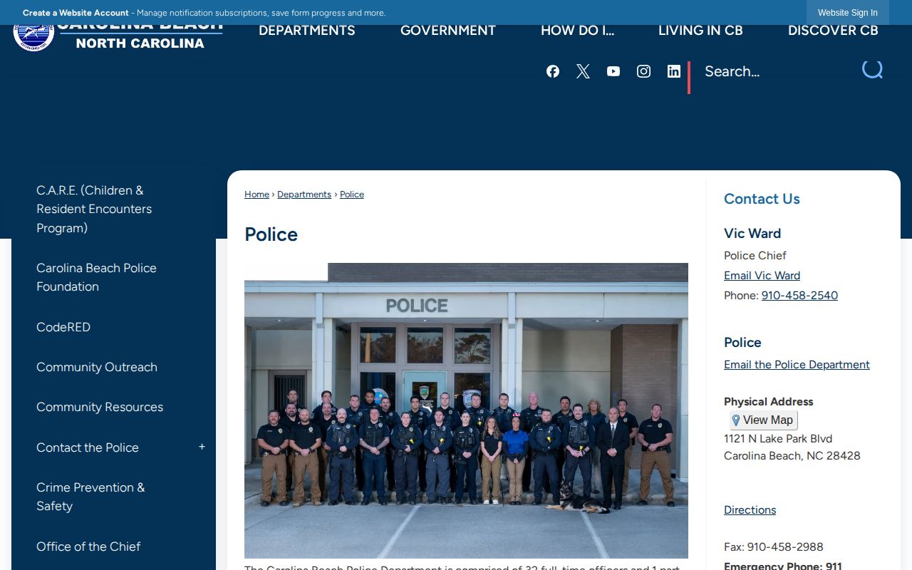 Carolina Beach Police source page