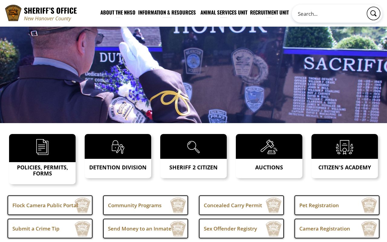 New Hanover County Sheriff's Office source page