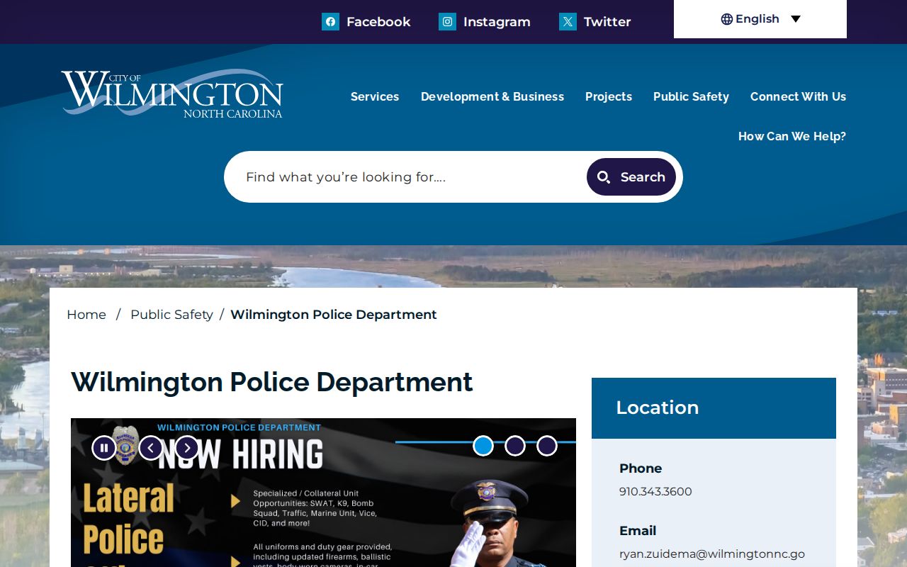 Wilmington Police Department source page